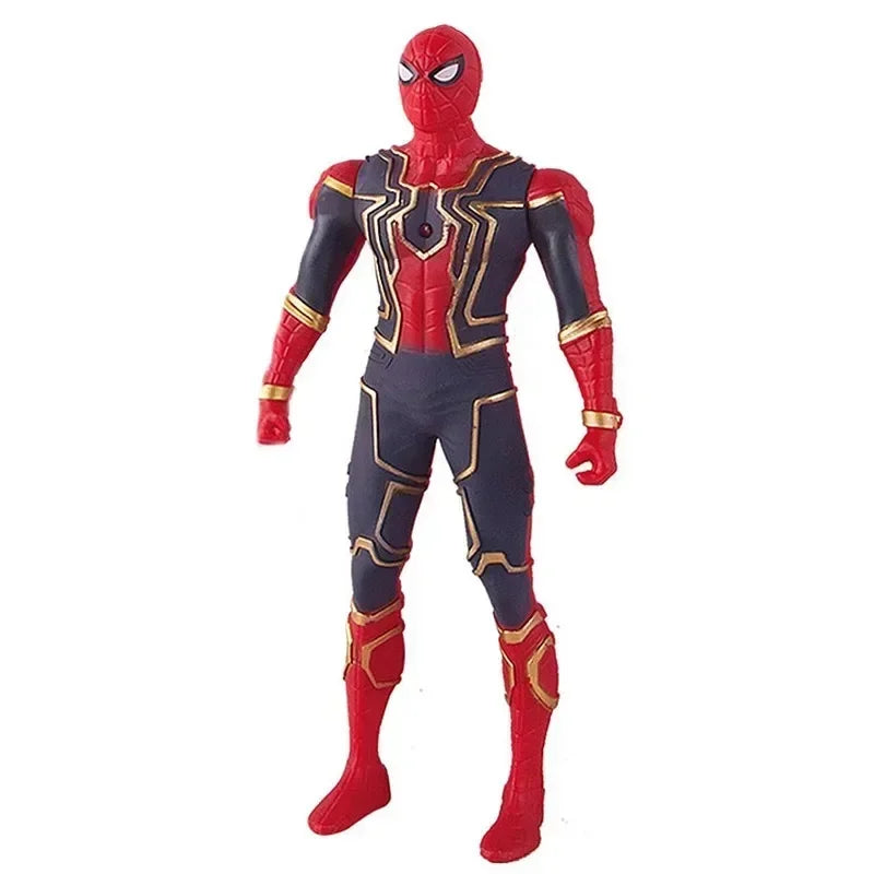 17 cm crianças brinquedos marvel anime figuras spiderman hulk figura de ação homem de ferro dos desenhos animados crianças brinquedo presente natal brilho boneca hobbies