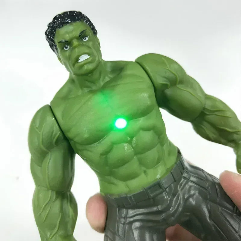 17 cm crianças brinquedos marvel anime figuras spiderman hulk figura de ação homem de ferro dos desenhos animados crianças brinquedo presente natal brilho boneca hobbies