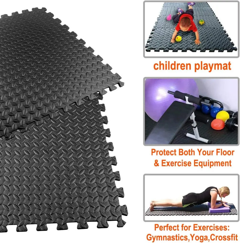 EVA Interlocking Foam Floor Tiles Mat, Puzzle Fitness Mat, Proteção esportiva, Yoga Home Gym Equipment, Tapete antiderrapante para crianças