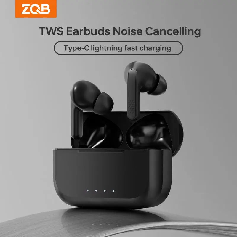 Zqb a3 tws sem fio bluetooth fones de ouvido com cancelamento de ruído sobre a orelha toque esporte fone com microfone hd chamada à prova dwaterproof água