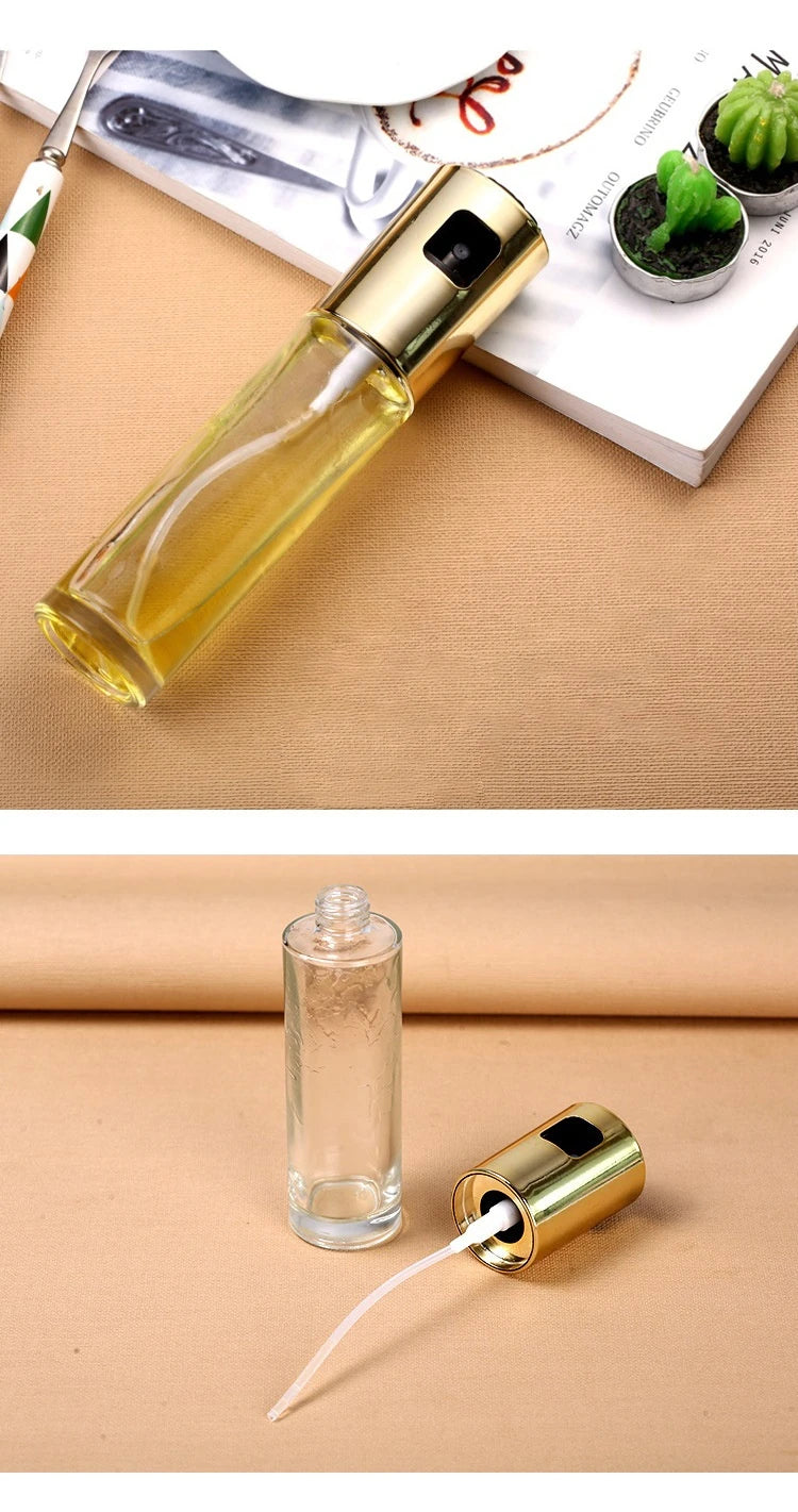 1pc 100ML Olive Oil Sprayerl, Stainless Steel Spray Bottle Spray, Kitchen Cooking Oil Spray, Glass Oil Can