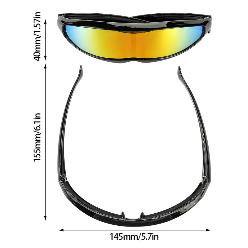 Novo futurista estreito ciclope óculos de sol laser uv400 personalidade lente espelhada traje óculos masculino gafas de sol