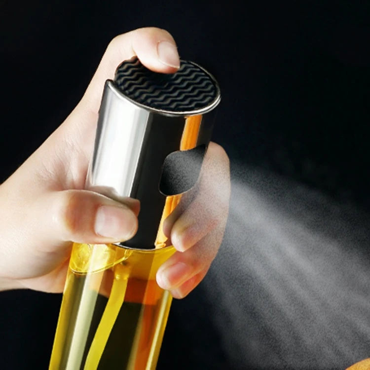 1pc 100ML Olive Oil Sprayerl, Stainless Steel Spray Bottle Spray, Kitchen Cooking Oil Spray, Glass Oil Can