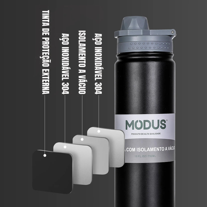 MODUS Garrafa térmica de água com tampa flip,aço inoxidável,vácuo de parede dupla,copo de água para esportes ao ar livre,750ml