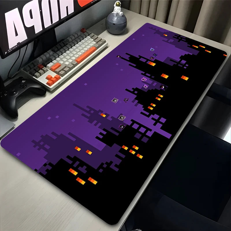 Tapete de teclado colorido Gaming, Japão fresco Anime Mouse Pad, P-Pokemon Mat Mesa, PC G-Gengar Gamer Gabinete Mousepad, XXL, Preto