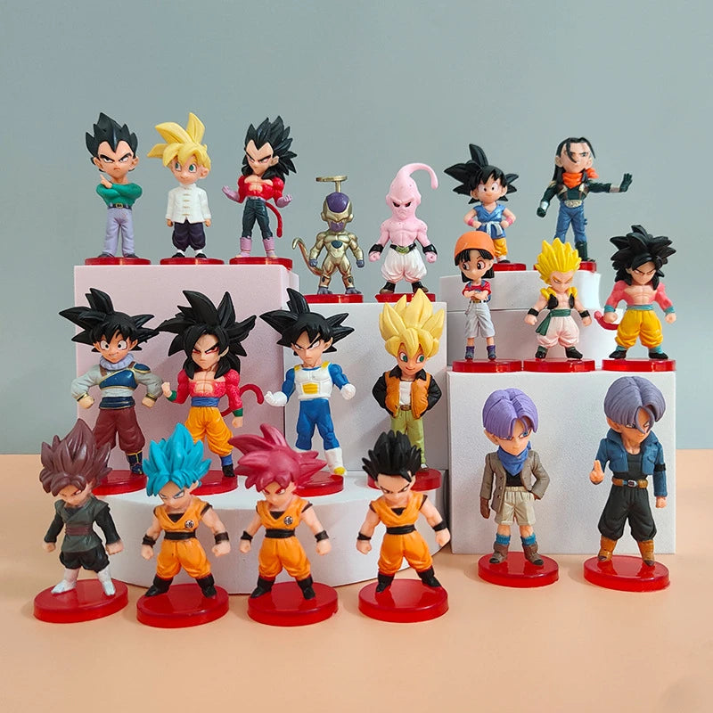 0 estilos dragon ball z super saiyan goku anime figura brinquedos mini majin buu broli vegeta mangá ação pvc modelo bonecas presentes crianças