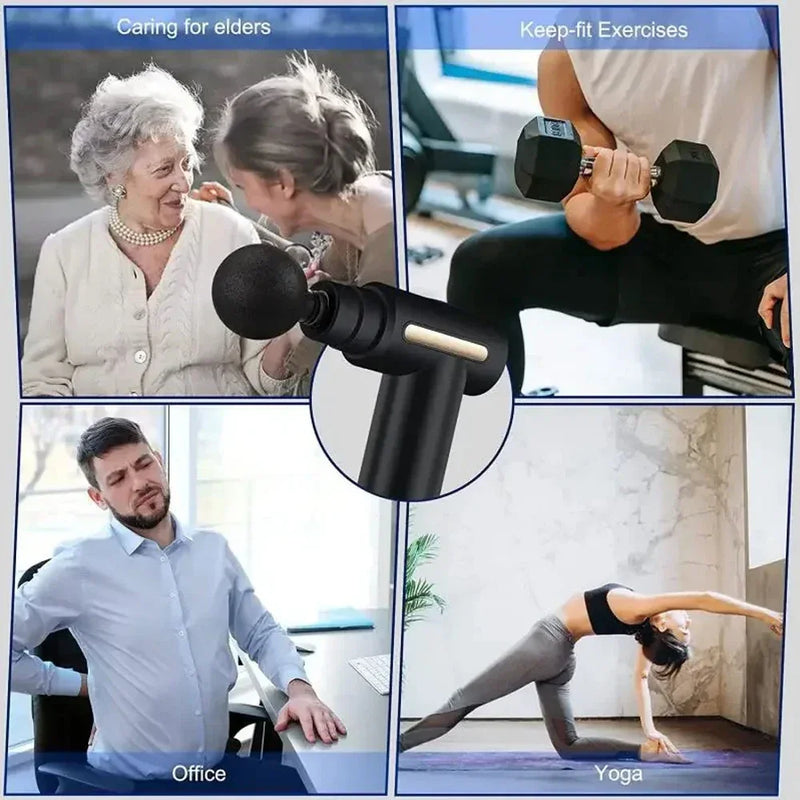 Pistola de fáscia massagem de tecido profundo portátil relaxamento vibração massagem equipamento de massagem muscular dispositivo de fitness para corpo inteiro