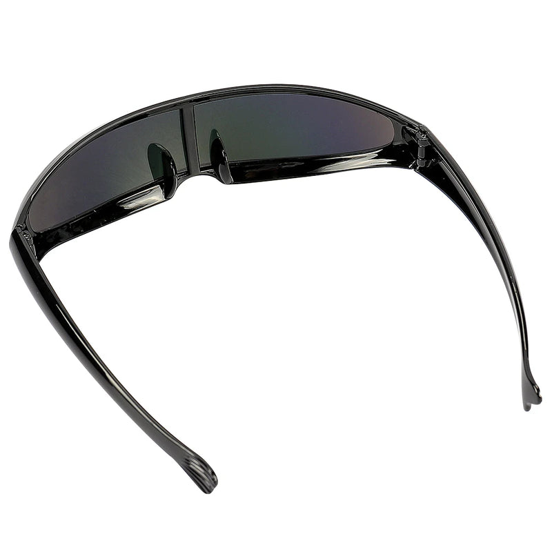 Novo futurista estreito ciclope óculos de sol laser uv400 personalidade lente espelhada traje óculos masculino gafas de sol