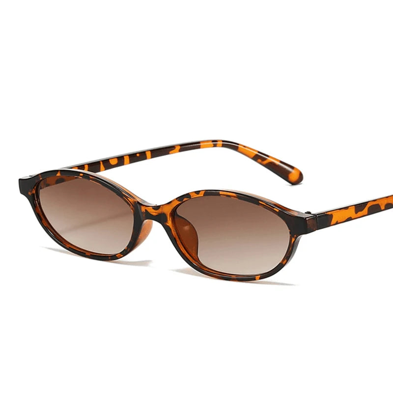 2024 feminino leopardo marrom óculos de sol marca moda pequena armação óculos de sol senhoras retro oval sombra oculus de sol